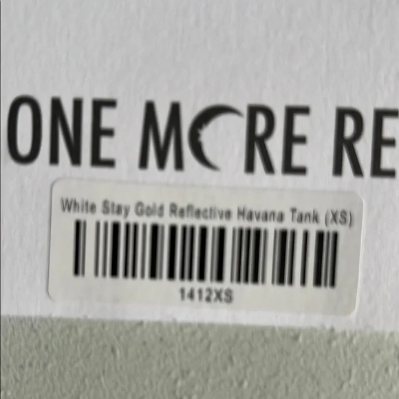 ZYIA White Stay Gold Reflective Women's Tank Top NWT - Picture 2 of 6